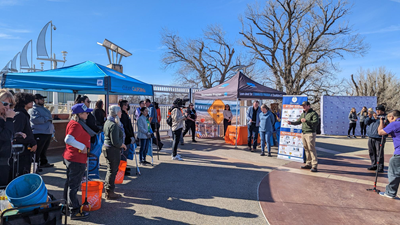 Clean California Campaign, hosted a river cleanup at Robert T. Matsui Park on March 2, 2023. Image of volunteers receiving cleanup orientation.